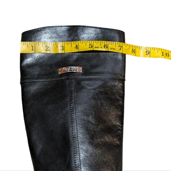 Coach Micha Riding Boot Black Leather Zip Buckle Size 8 Equestrian - Picture 6 of 11